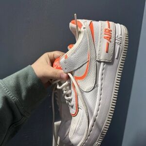 Nike Air Force 1 Shadow White and Orange